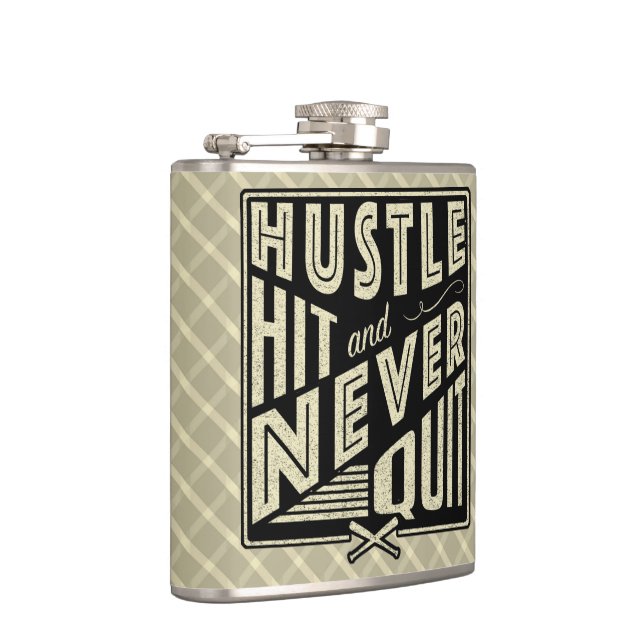Baseball Hustle, Hit & Never Quit Hip Flask (Right)