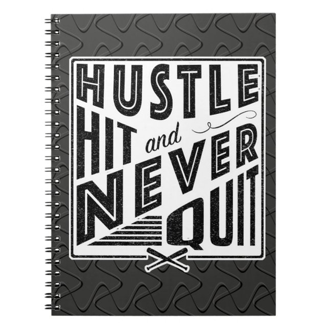 Baseball Hustle Hit & Never Quit Note Pad Notebook (Front)