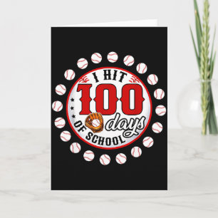 Baseball I Hit 100 Days Of School Baseball Player  Card