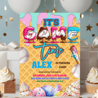 Baseball Ice Ceam Drip Game Time Birthday Party In
