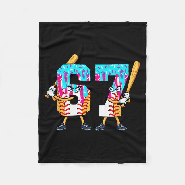 Baseball Ice Cream 67 Six Seven Cool Player 6 7 Dr Fleece Blanket (Front)