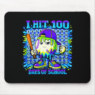 Baseball Ice Cream Drip 100 Days Of School Boys Gi Mouse Mat