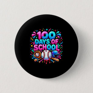 Baseball Ice Cream Drip 100 Days Of School Student 6 Cm Round Badge