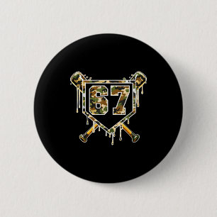 Baseball Ice Cream Drip 67 Camo Six Seven Funny Me 6 Cm Round Badge
