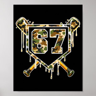 Baseball Ice Cream Drip 67 Camo Six Seven Funny Me Poster