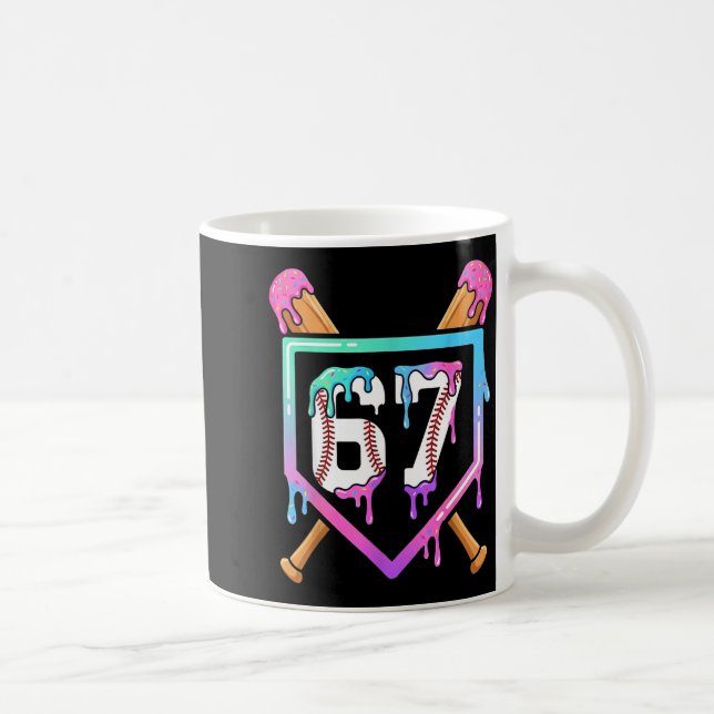Baseball Ice Cream Drip 67 Player Dabbing Six Seve Coffee Mug (Right)