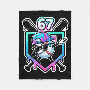 Baseball Ice Cream Drip 67 Player Dabbing Six Seve Fleece Blanket