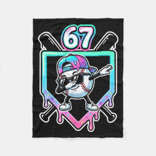 Baseball Ice Cream Drip 67 Player Dabbing Six Seve Fleece Blanket