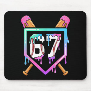 Baseball Ice Cream Drip 67 Player Dabbing Six Seve Mouse Mat