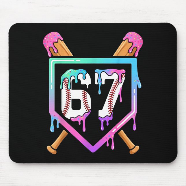 Baseball Ice Cream Drip 67 Player Dabbing Six Seve Mouse Mat (Front)