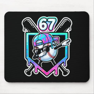 Baseball Ice Cream Drip 67 Player Dabbing Six Seve Mouse Mat