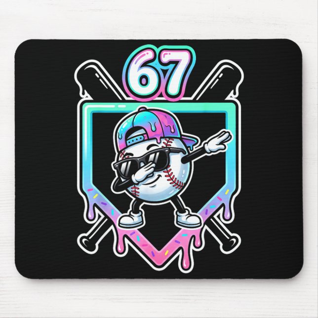 Baseball Ice Cream Drip 67 Player Dabbing Six Seve Mouse Mat (Front)
