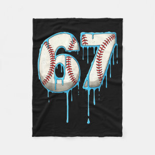 Baseball Ice Cream Drip 67 Six Seven Meme Number 6 Fleece Blanket