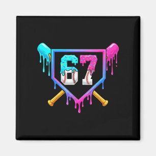 Baseball Ice Cream Drip 67 Six Seven Meme Number 6 Magnet