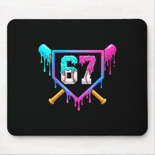 Baseball Ice Cream Drip 67 Six Seven Meme Number 6 Mouse Mat