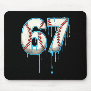 Baseball Ice Cream Drip 67 Six Seven Meme Number 6 Mouse Mat