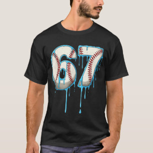 Baseball Ice Cream Drip 67 Six Seven Meme Number 6 T-Shirt