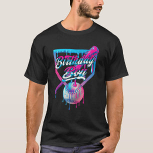 Baseball Ice Cream Drip Birthday Boys Youth Kids P T-Shirt