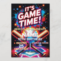 Baseball Ice Cream Drip Birthday Invitation