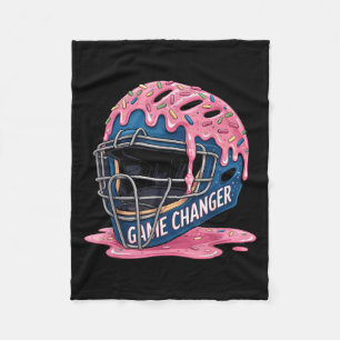 Baseball Ice Cream Drip Catcher Helmet Youth Boys  Fleece Blanket