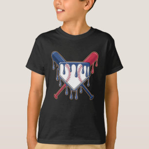 Baseball Ice Cream Drip For Boys Youth Kids T-Shirt