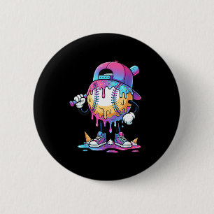 Baseball Ice Cream Drip Meme Bat Boys Sports Cool 6 Cm Round Badge