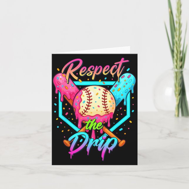 Baseball Ice Cream Drip Number 67 Player 67 Respec Card (Front)