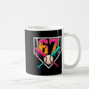 Baseball Ice Cream Drip Number 67 Player 67th Birt Coffee Mug