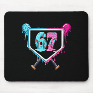 Baseball Ice Cream Drip Number 67 Player 67th Birt Mouse Mat