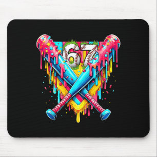 Baseball Ice Cream Drip Number 67 Player 67th Birt Mouse Mat