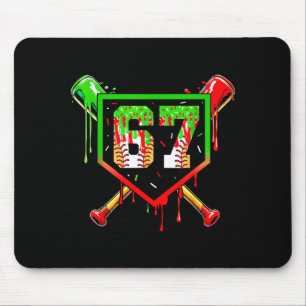 Baseball Ice Cream Drip Number 67 Player 6 7 Chris Mouse Mat