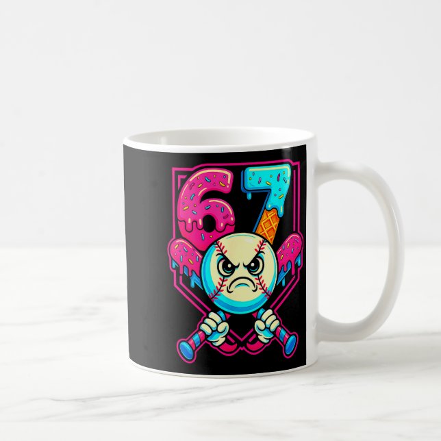 Baseball Ice Cream Drip Number 67 Six Seven Meme 6 Coffee Mug (Right)
