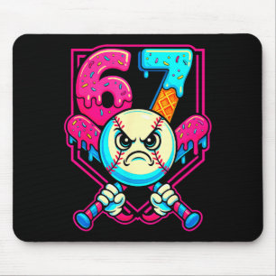 Baseball Ice Cream Drip Number 67 Six Seven Meme 6 Mouse Mat