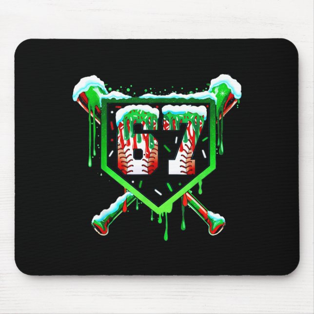 Baseball Ice Cream Drip Number 67 Six Seven Meme C Mouse Mat (Front)