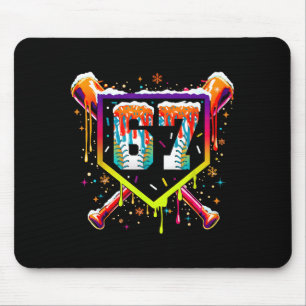 Baseball Ice Cream Drip Number 67 Six Seven Meme C Mouse Mat
