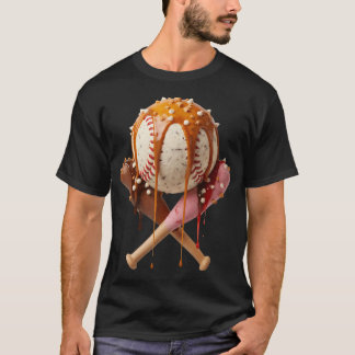 Baseball Ice Cream Drip Style Melting Ice Cream T-Shirt