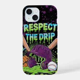Baseball Ice Cream Drip With Sprinkles Home Plate iPhone 15 Case