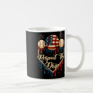 Baseball Ice Cream Dripping 4th Of July Respect Th Coffee Mug
