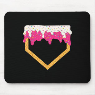 Baseball Ice Cream Dripping Baseball Home Plate Dr Mouse Mat
