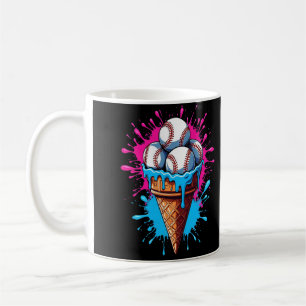 Baseball Ice Cream Watercolor Sports Lover Coffee Mug