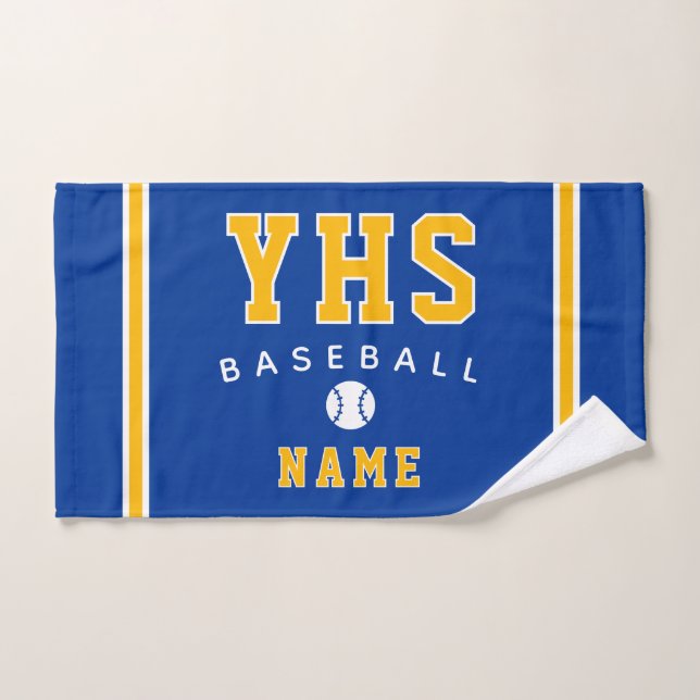 Baseball Icon, Custom Name & School, Team Gift Hand Towel (Hand Towel)