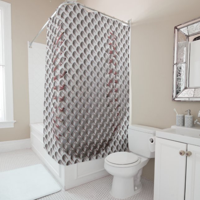 Baseball Illusion Shower Curtain (In Situ)