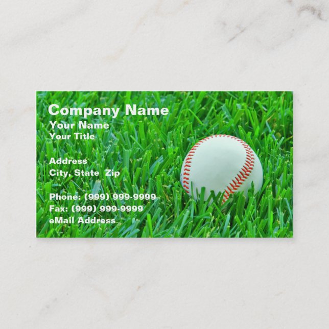 Baseball in Grass Business Card (Front)
