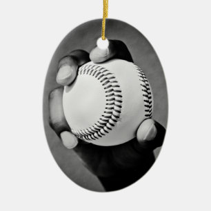 baseball in hand ceramic tree decoration