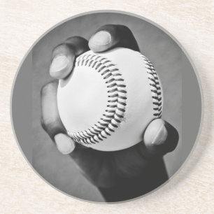 baseball in hand coaster