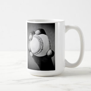 baseball in hand coffee mug