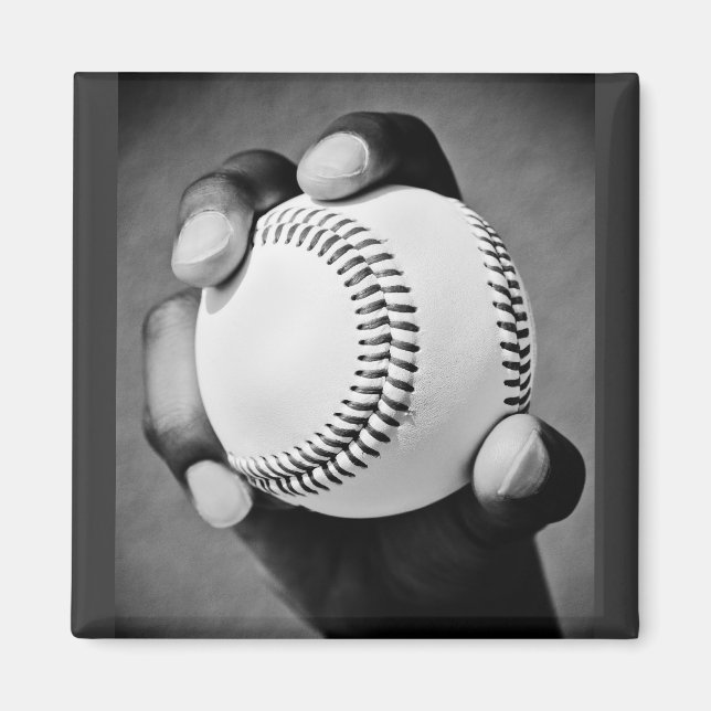 baseball in hand magnet (Front)