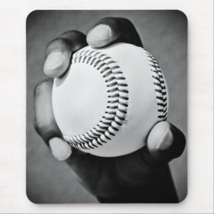 baseball in hand mouse mat
