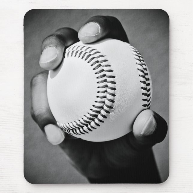 baseball in hand mouse mat (Front)