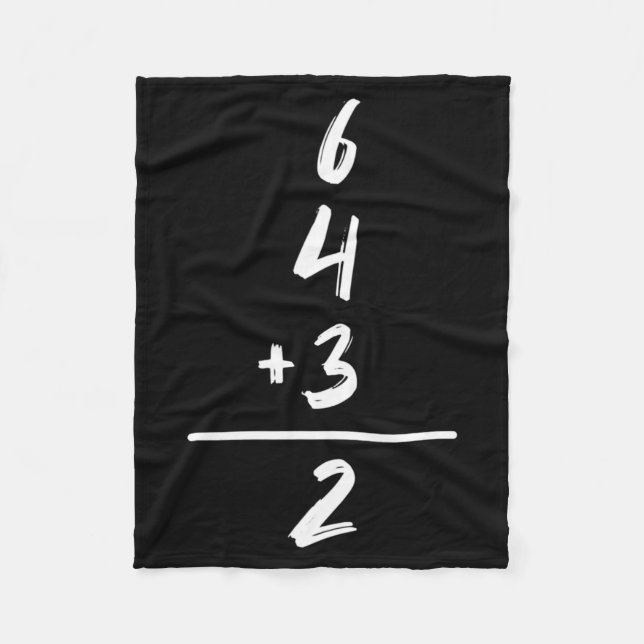 Baseball Inspired Math 6 4 3 2 Double Play Softbal Fleece Blanket (Front)